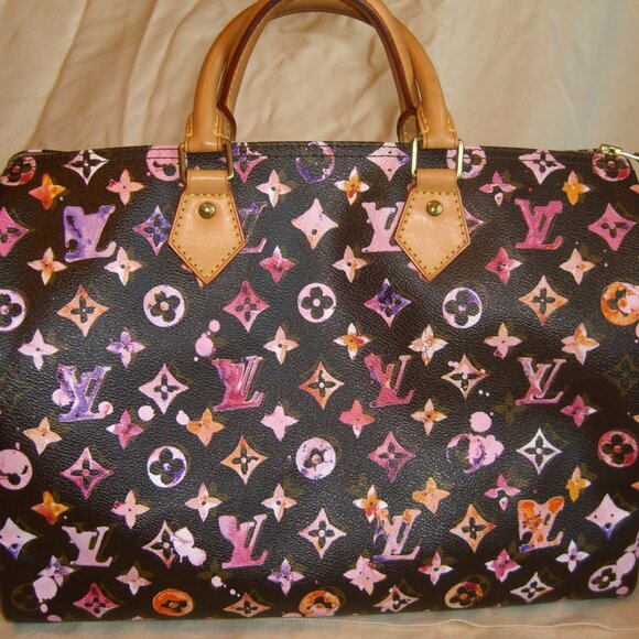 Louis Vuitton Speedy 35 Limited Edition Watercolor brown Richard Prince S/S 2008 - Picture 1 of 13